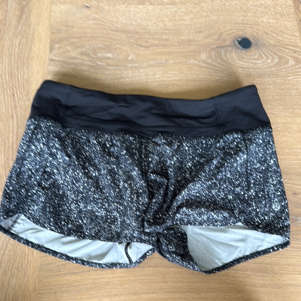 Lululemon Athletica Black and Gray Athletic Shorts with Compression Fit